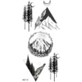 Adesivo per tatuaggio temporaneo montagna nera albero luna geometrica arte del corpo trucco - MZ112