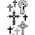 Feuille d'autocollants de tatouage de croix temporaire gothique art corporel imperméable - SS957