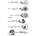 Foglio di tatuaggio temporaneo floreale con citazioni inglesi stimolanti arte. - SS334