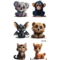 Set di adesivi per tatuaggi temporanei di animali cartoni animati, koala e orso carini. - CD148 / 12x6.8cm
