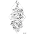 Rosa geometrica adesivo per tatuaggio corpo floreale schizzo design variante modello - SS725