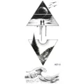 Adesivo tatuaggio temporaneo montagna universo geometrico, decorazione corpo impermeabile. - MZ113