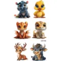 Simpatici adesivi per tatuaggi temporanei con animali 3D per bambini e adulti molto belli. - CD149 / 12x6.8cm