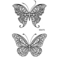 Autocollant de tatouage temporaire papillon noir style henné corps design variante. - SS475