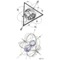 Adesivo tatuaggio temporaneo universo geometrico terra pianeta body art impermeabile braccio gamba - MZ114