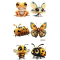 Set di adesivi per tatuaggi temporanei di insetti cartoni animati carini per bambini. - CD151 / 12x6.8cm