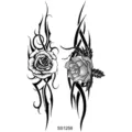 Pegatinas de tatuaje temporal de tótem de rosa en blanco y negro para arte corporal. - Totem de Rosa Negro y Blanco(SS1258)