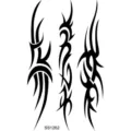 Conjunto de pegatinas de tatuajes temporales tribales negros, arte corporal para mano y cuello. - Totem de Rayas Verticales(SS1262)
