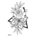 Adesivo per tatuaggio temporaneo geometrico di rosa variante di disegno al tratto - SS731