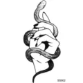 Black snake hand temporary tattoo sticker gothic style body art waterproof decal SS902 - Snake Floral Pattern (SS902) / 9.8x5.8cm