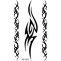 Adhesivo de tatuaje tribal de transferencia de agua, diseño de tótem negro para cuello. - Totem Tribal Simétrico(SS1263)