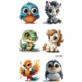 Simpatici adesivi per tatuaggi temporanei di animali per bambini e adulti impermeabili. - CD156 / 12x6.8cm