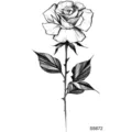 Adesivo per tatuaggio rosa nera bianca arte del corpo design floreale schizzo SS672 - SS672