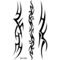 Pegatinas de tatuaje temporal tribal negro para arte corporal, calcomanías de transferencia para todos. - Tres Líneas Tribales(SS1264)