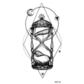 Adesivo per tatuaggio temporaneo a clessidra geometrica, design di body art con linee nere. - MZ122