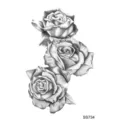 Adesivo per tatuaggio temporaneo rosa in bianco e nero schizzo per mano e collo. - SS734