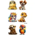Foglio di tatuaggi temporanei con animali carini, body art impermeabile per bambini e adulti. - CD158 / 12x6.8cm