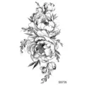 Adesivo per tatuaggio temporaneo floreale arte corporea linea nera design SKU SS735 - SS735