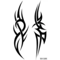 Adhesivo de tatuaje tribal en blanco y negro para manos y cuello, diseño de arte corporal. - Totem Tribal Europeo(SS1266)