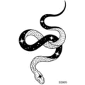 Celestial snake temporary tattoo sticker, black line art design for hand and neck style. - Snake Floral Pattern (SS905) / 9.8x5.8cm