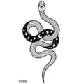 Snake temporary tattoo sticker, black and white minimalist star moon design body art decor. - Snake Floral Pattern (SS906) / 9.8x5.8cm