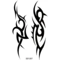 Pegatinas de tatuaje tribales negras arte corporal temporal pegatina de transferencia pro - Líneas de Totem Divisorias(SS1267)
