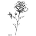 Adesivo per tatuaggio temporaneo con rosa nera per collo mano arte corporea moda chic - SS676