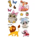 Colorful cartoon animal temporary tattoo sticker sheet, cute designs for hands and neck. - SW049 Cartoon Animals / 9.8x5.8cm