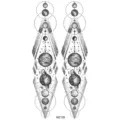 Adesivo per tatuaggio temporaneo pianeta geometrico body art puntinato celeste - MZ126