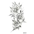 Adesivo tatuaggio temporaneo rosa nera arte corporea impermeabile per mano collo. - SS737