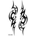 Pegatina de tatuaje tribal en blanco y negro, arte corporal temporal para mano o cuello. - Totem Geométrico Simétrico(SS1269)