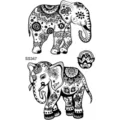 Autocollant de Tatouage Temporaire Motif Henne Éléphant Mandala Corps Art Modèle SS347 - SS347