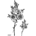 Tatuaggio temporaneo floreale minimalista, disegno a linee nere per arte del corpo mano e collo. - SS697