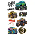 Foglio di tatuaggi temporanei monster truck, adesivo impermeabile per mani e collo. - SW699 / 9.8x5.8cm