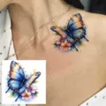 Waterproof watercolor butterfly temporary tattoo sticker for body art and fashion decor. - HA230 / 8x8cm