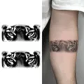 Adesivo per tatuaggio temporaneo realistico impermeabile con occhi di tigre per braccio. - HM034 (Occhio di Tigre)