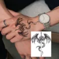 Dragon and sword temporary tattoo sticker, waterproof body art transfer for arms and daily wear. - HM073 (Dragon Sword)