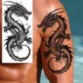 Realistic dragon temporary tattoo sticker for arm and leg waterproof body art transfer - NZ191 / 19.8x9.6CM