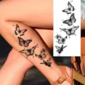 Butterfly temporary tattoo stickers black realistic body art transfer for arm leg 1pc - Watercolor Butterfly Style (NZ979)