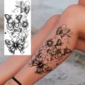 Butterfly flower temporary tattoo sticker body art waterproof fake tattoo for arm leg - Watercolor Butterfly Style (NZ980)