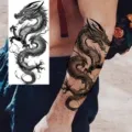 Dragon totem temporary tattoo sticker for arm and leg, realistic waterproof body art ink. - NZ1040 / 19.8x9.6CM