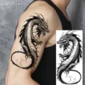 Realistic dragon totem temporary tattoo sticker for arm and leg wear waterproof. - NZ1041 / 19.8x9.6CM