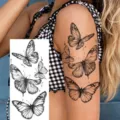 Butterfly temporary tattoo sticker sheet for arm and leg body art fashion design style. - Watercolor Butterfly Style (NZ982)