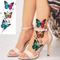 Butterfly temporary tattoo sticker for foot hand body art waterproof transfer sticker 1pcs - Gradient Butterfly Style (FO150) / 15x7CM