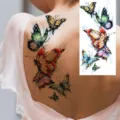 Watercolour butterfly temporary tattoo sticker, stylish body art design for arm and leg. - Watercolor Butterfly Style (NZ1011)