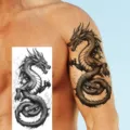 Dragon temporary tattoo sticker for arm and leg, waterproof realistic body art design - NZ1043 / 19.8x9.6CM