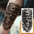 Temporary tattoo sticker dark gothic skull all-seeing eye waterproof arm leg body art - Skull All-Seeing Eye(NZ073)