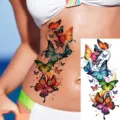 Watercolor butterfly temporary tattoo sticker for body art, beautiful and vibrant colors. - Watercolor Butterfly Style (NZ1013)