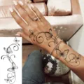 Temporary butterfly tattoo sticker for hand and body art, waterproof fake tattoo design. - Butterfly Lace Style (FO152) / 15x7CM