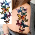 Watercolor butterfly temporary tattoo sticker for arm and leg, trendy body art waterproof design. - Watercolor Butterfly Style (NZ1014)
